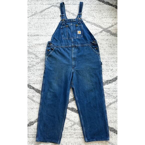 Carhartt Relaxed FIt Denim Work Overalls R07DST 44 x 30 - Picture 10 of 10